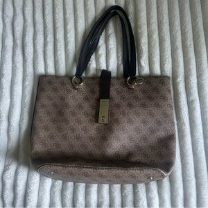Guess Brown Patterned Tote Bag